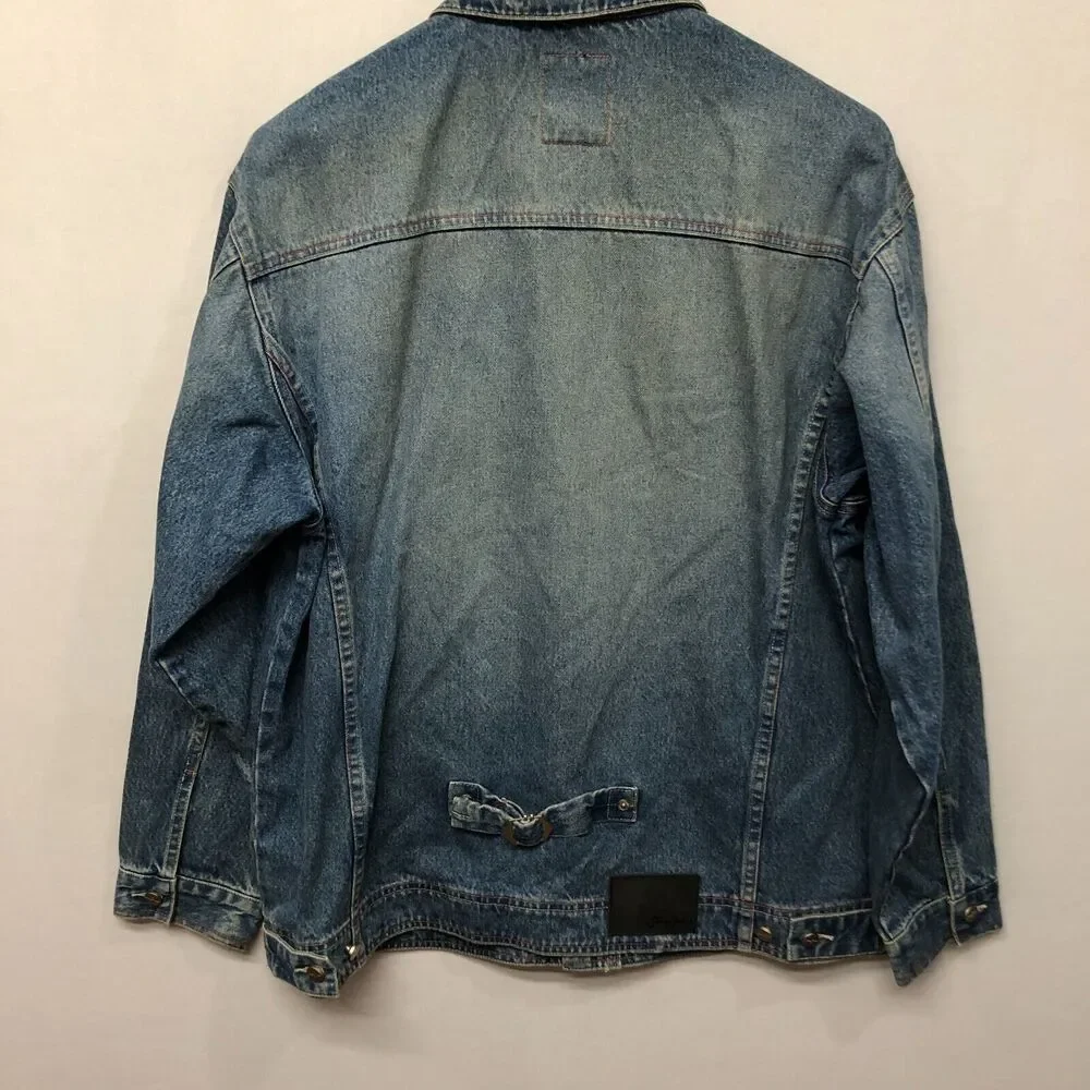 Vintage Sean John Men Denim Jean Shirt Jacket Size Large Y2K Blue B312 -27